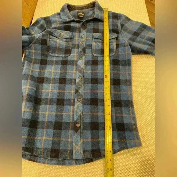O’Neill large GLACIER PLAID SUPERFLEECE FLANNEL Snap button Shirt/Jacket - Picture 6 of 9